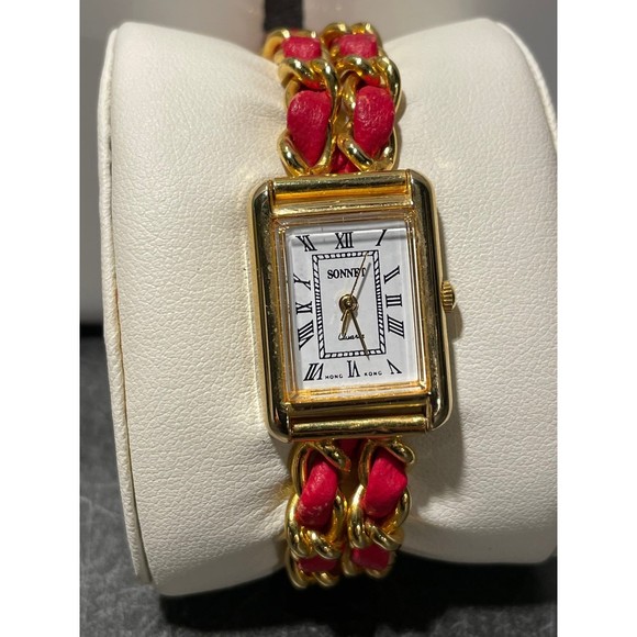 Gold and Red Rope Sonnet Watch - New Battery - Picture 3 of 7